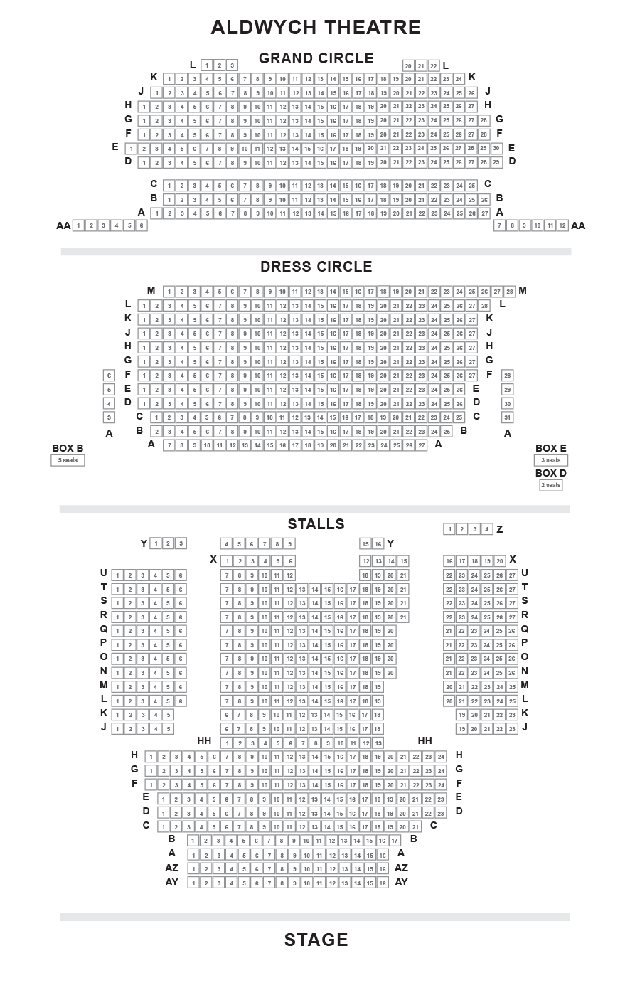 Seating Plan Of The Aldwych Theatre